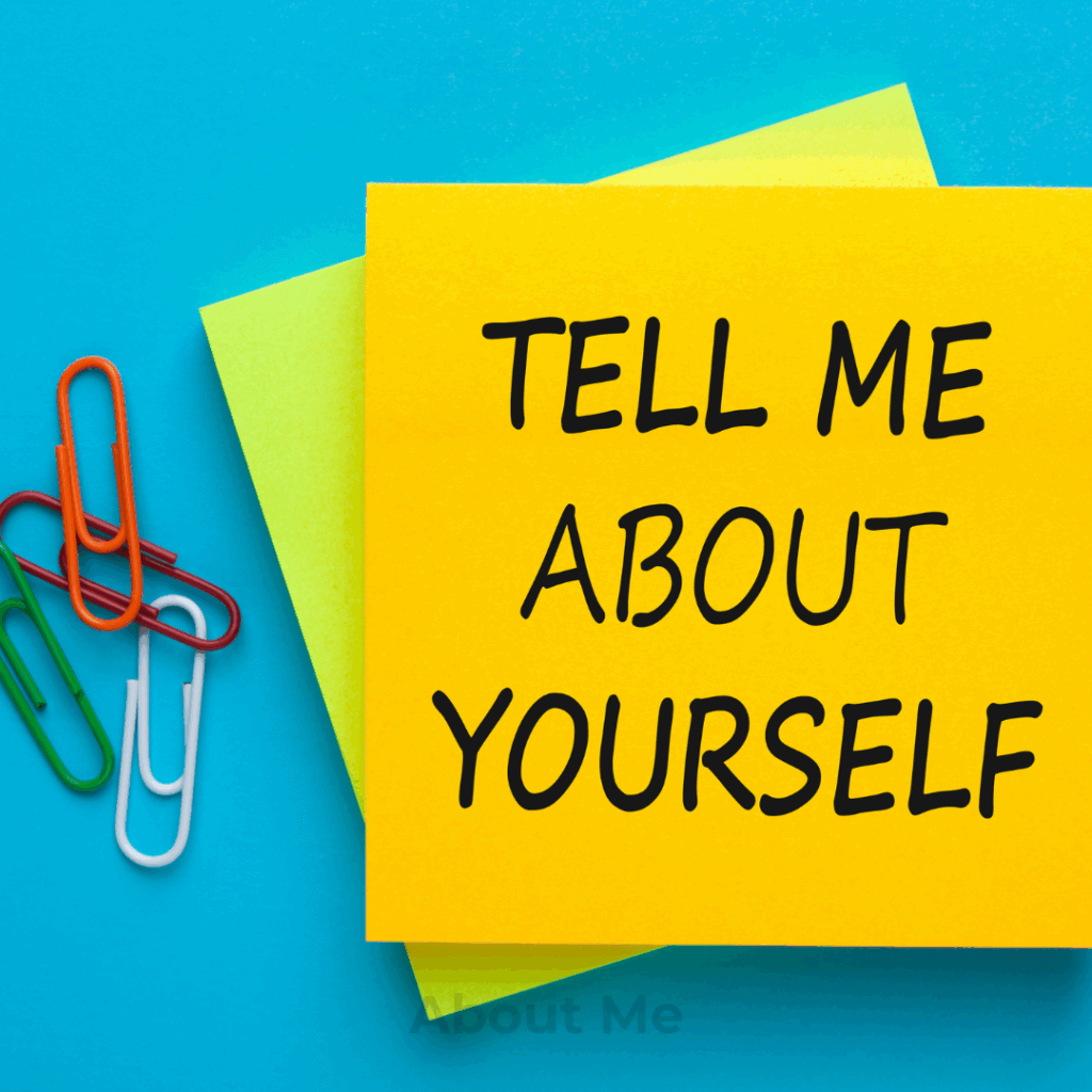 Tell me about yourself post it note