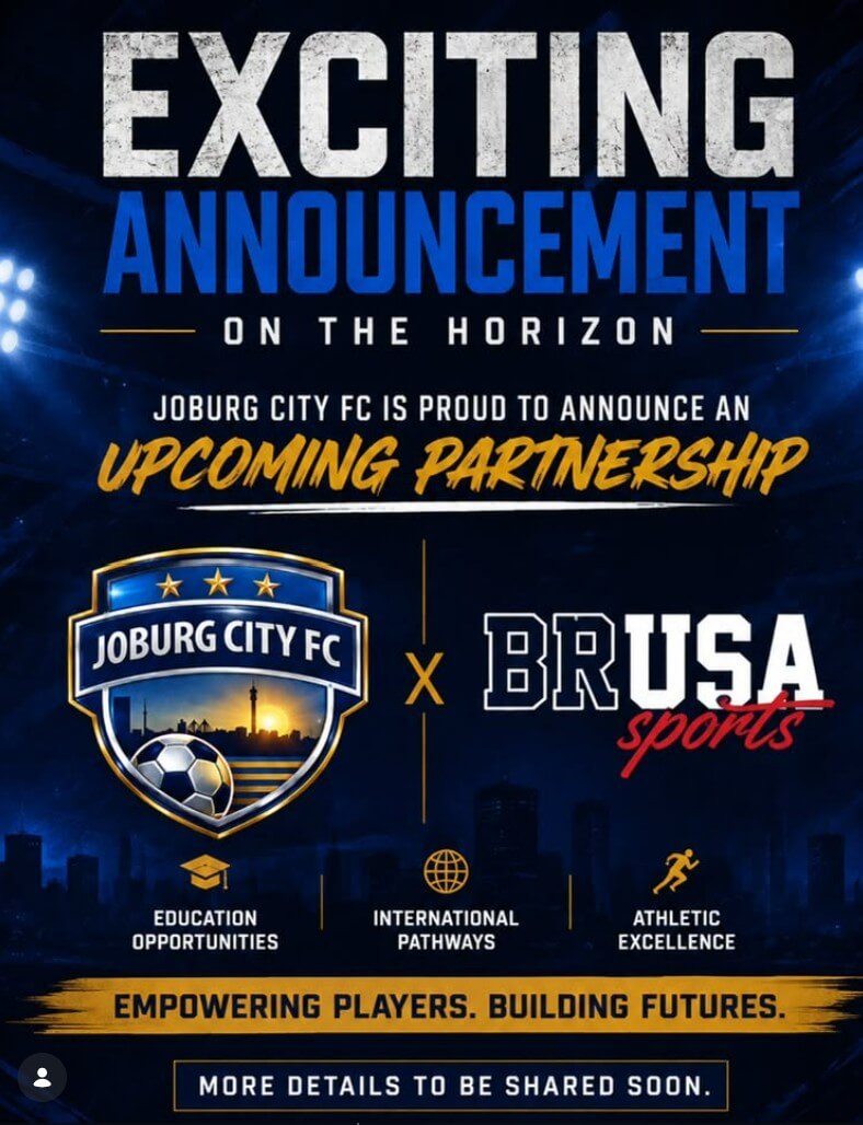 Exciting announcement - Joburg City FC and BRUSA Sports Partnership